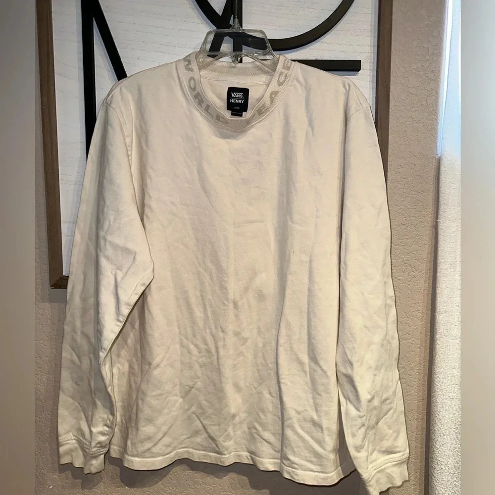 VANS x JUSTIN HENRY WORLD PEACE KNIT CREWNECK - ANTIQUE WHITE